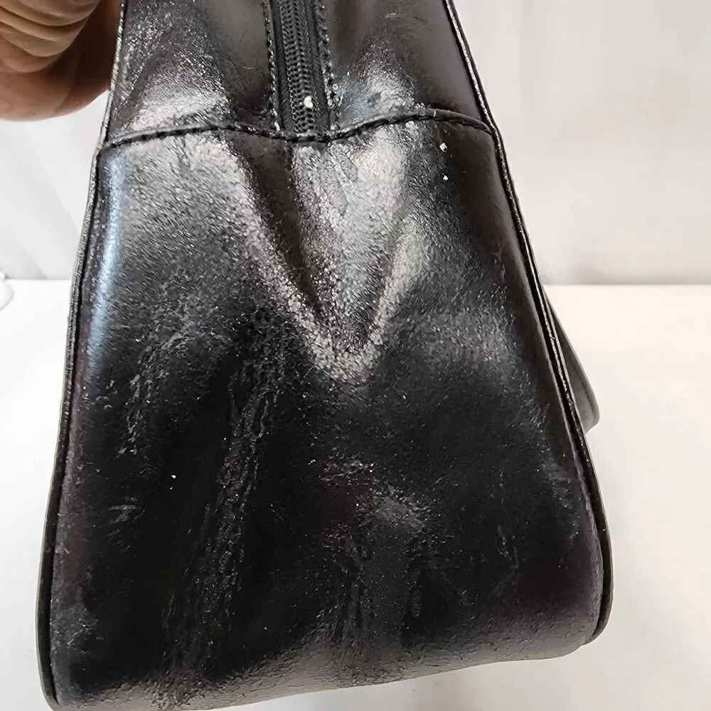 KessLord Black Calfskin Double-Handle Handbag